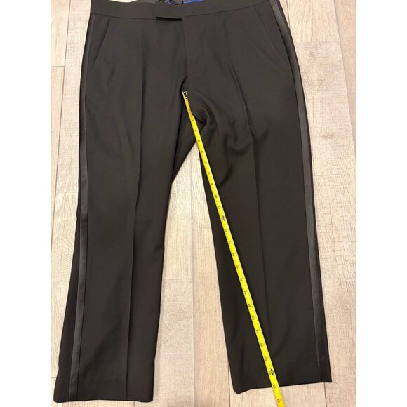 Kenneth Cole Reaction Tuxedo 40S Jacket 33x25 Pants Black Techni-Cole Slim Fit - Picture 13 of 14